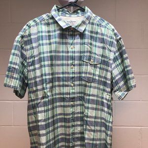 Tommy Bahama Green/Blue Stripe Short Sleeve XL